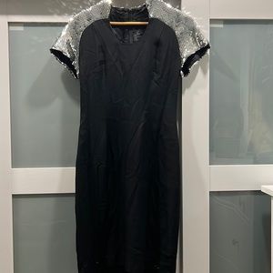 Vintage 90s Black and Silver Sequin Bodycon dress
